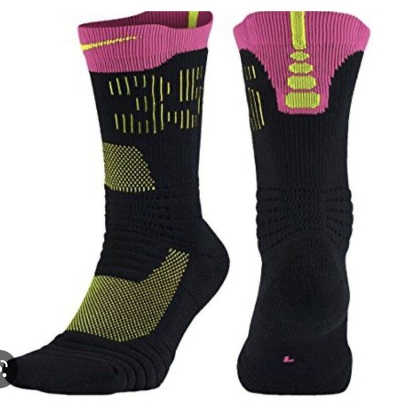 COPY - Nike Elite KD Versatility Crew Basketball Socks BLACK PINK  5375 010 XL … - Picture 1 of 6